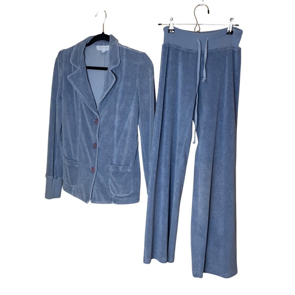 Theodore Beverly Hills Vintage 1990s Womens Lounge Pant Set Size Small Blue New